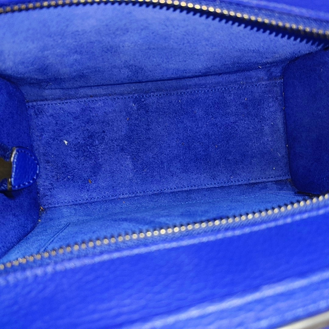 Authenticated pre-owned  LUGGAGE Nano Calfskin Blue - Tote Bag at Looply