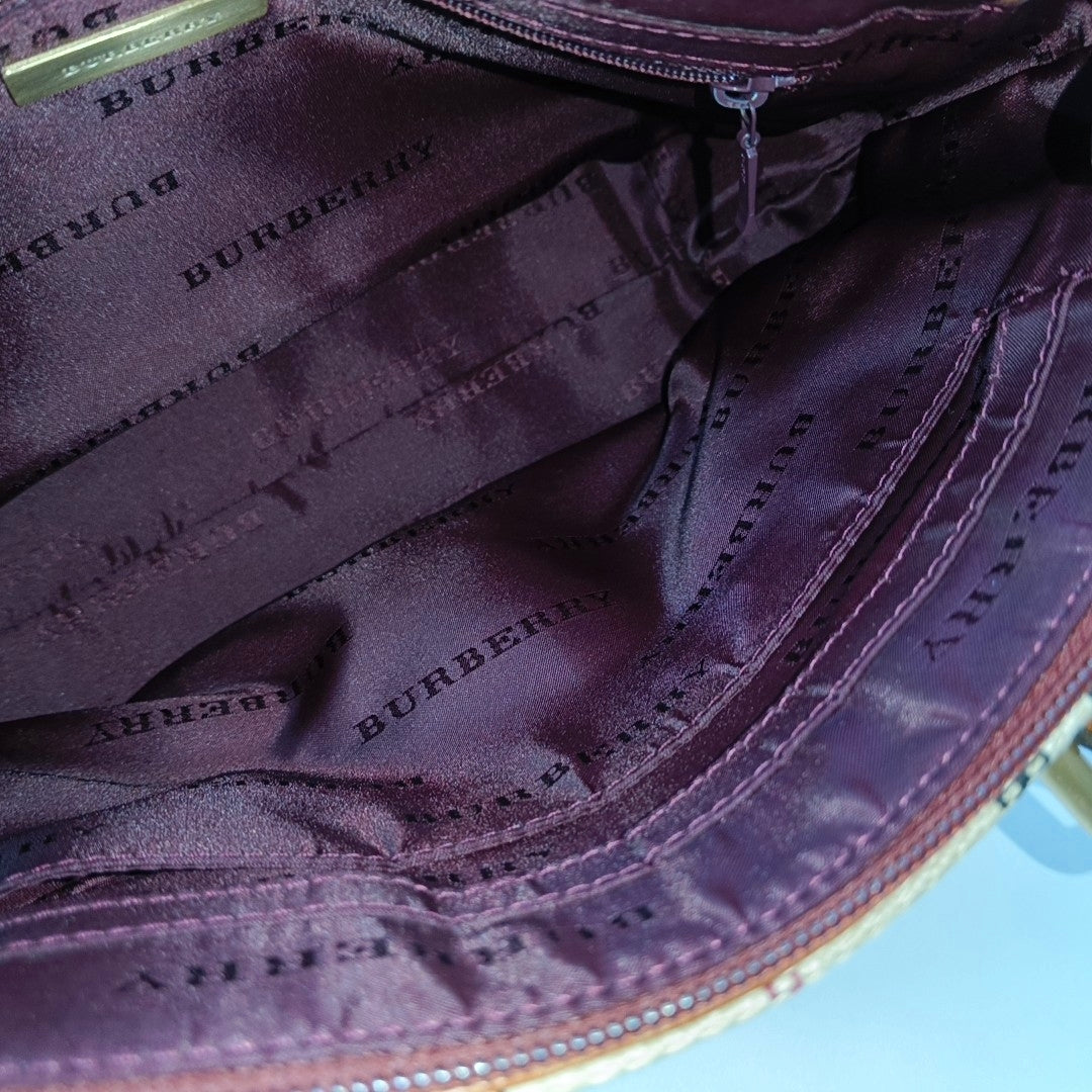 Fabric Top Handle Bag Brown
