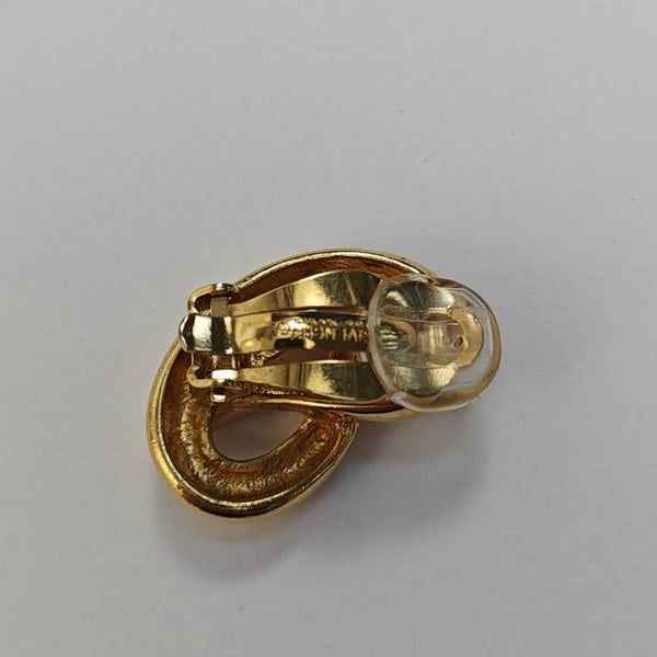 Twisted Metal Gold Clip On Earrings
