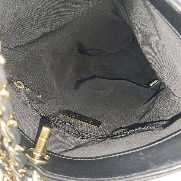 Quilted Calfskin Bucket Bag Black