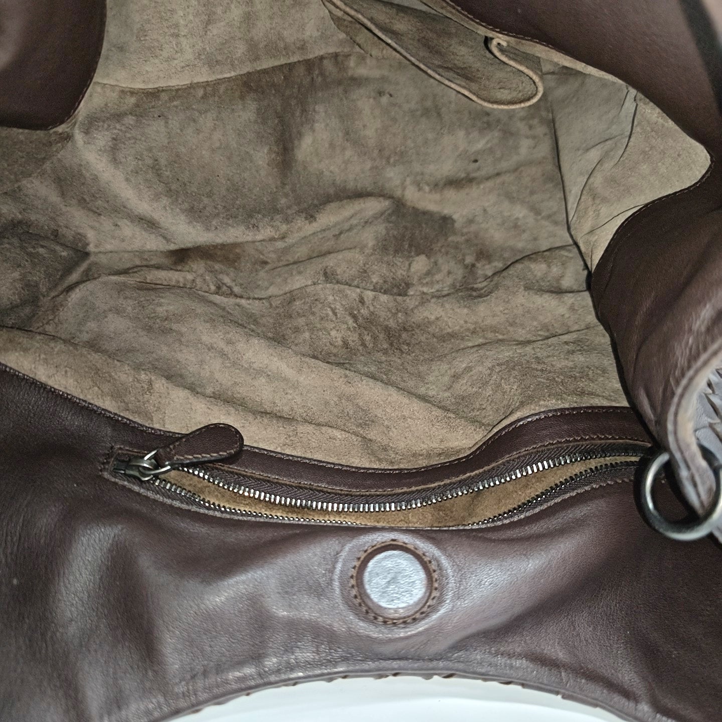 Calfskin Top Handle Bag Brown