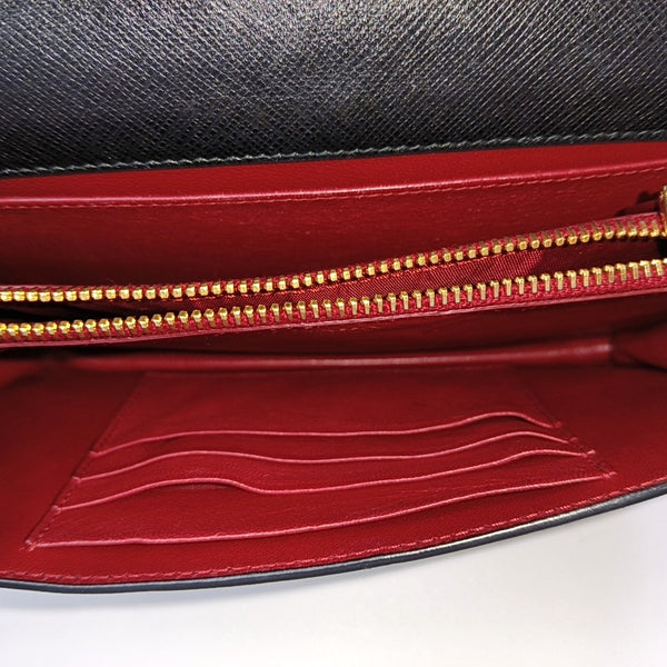 Saffiano Calfskin Shoulder Bag Black