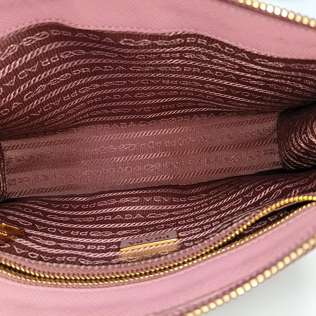 Saffiano Calfskin Clutch Pink