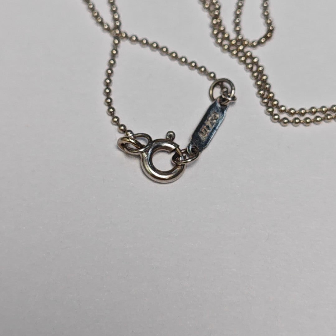 18k White Gold Silver Necklace