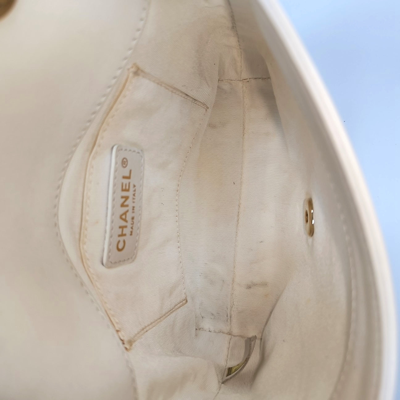 Quilted Calfskin Shoulder Bag White