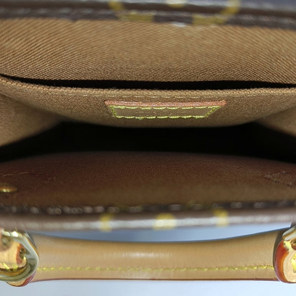 SAC PLAT Mini Monogram Coated Canvas Brown