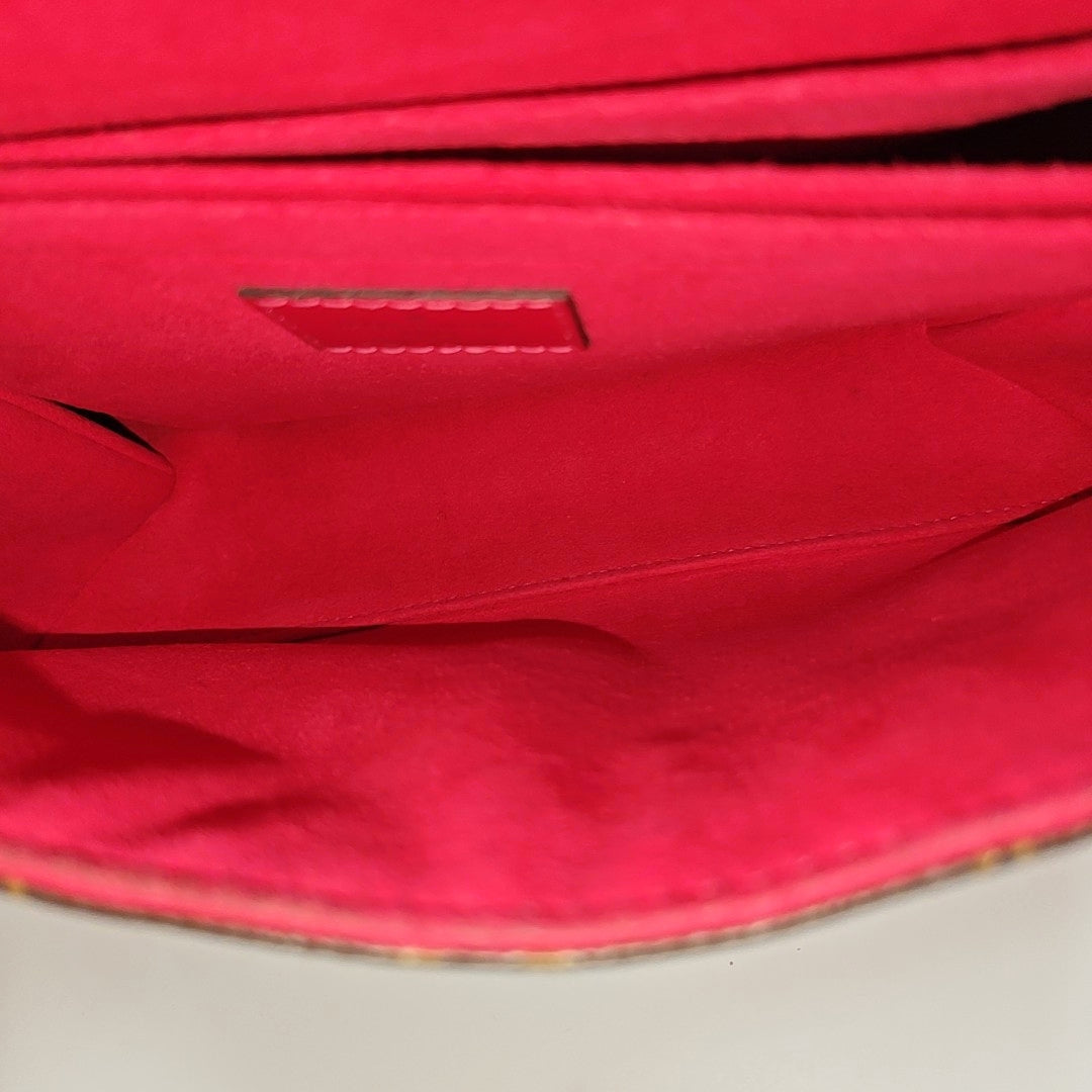 SAINT MICHEL Monogram Coated Canvas Red