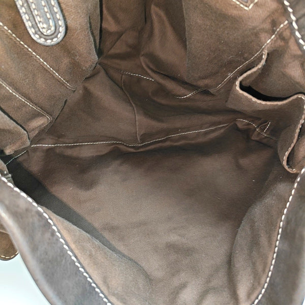 Calfskin Shoulder Bag Brown