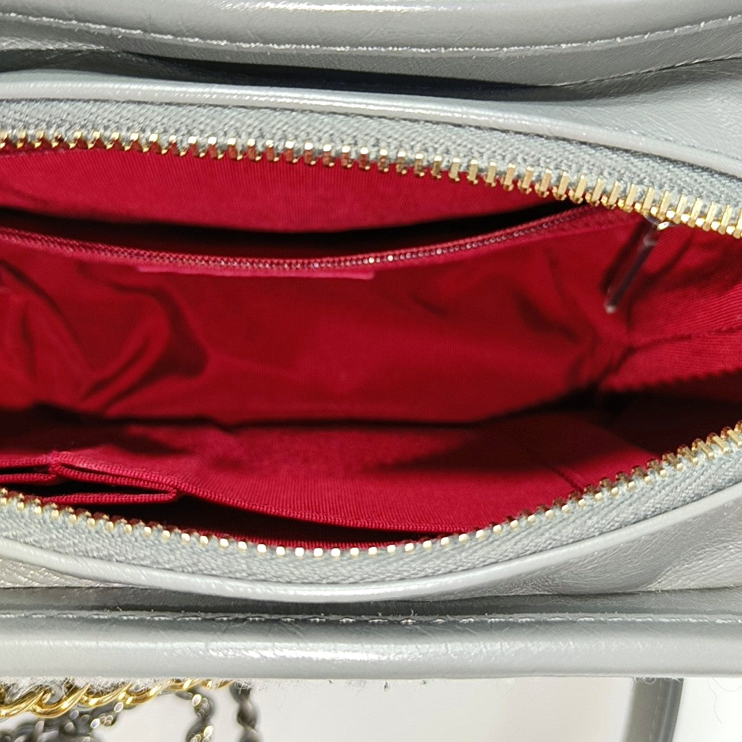 Authenticated pre-owned  GABRIELLE Small Quilted Wool Grey - Shoulder Bag at Looply