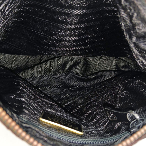 Quilted Nylon Shoulder Bag Brown