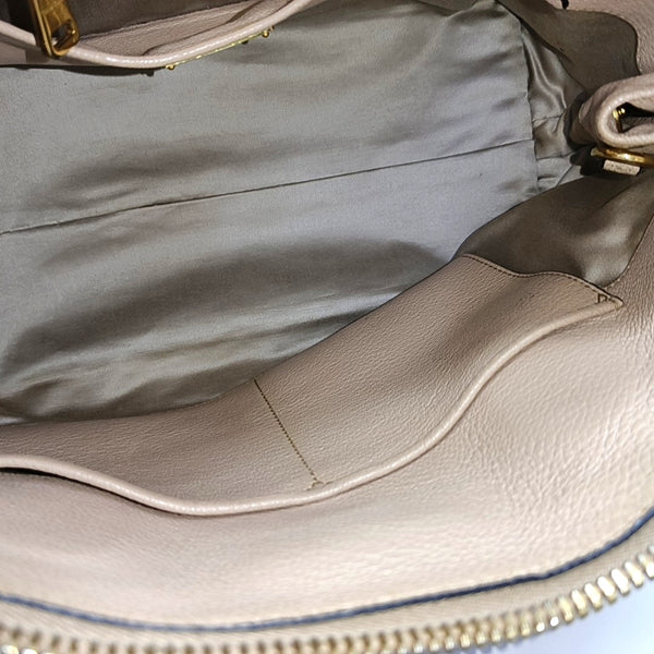 Calfskin Shoulder Bag Beige
