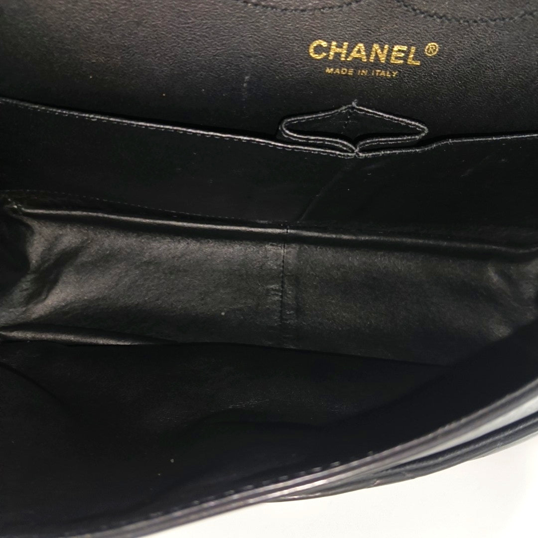 2.55 Maxi Quilted Lambskin Black