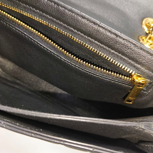 C Small Quilted Calfskin Black