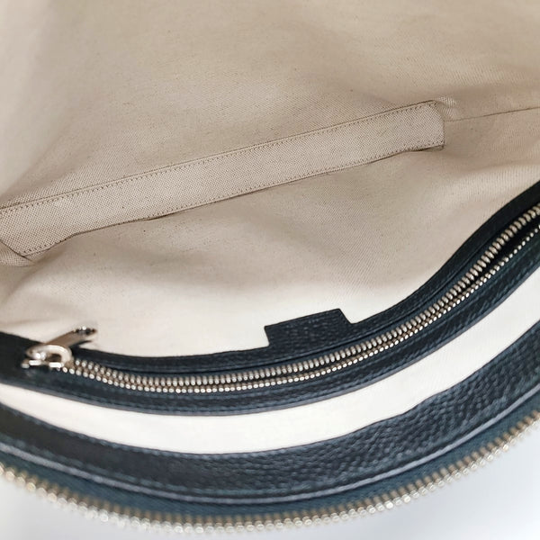 Monogram Leather Shoulder Bag Black