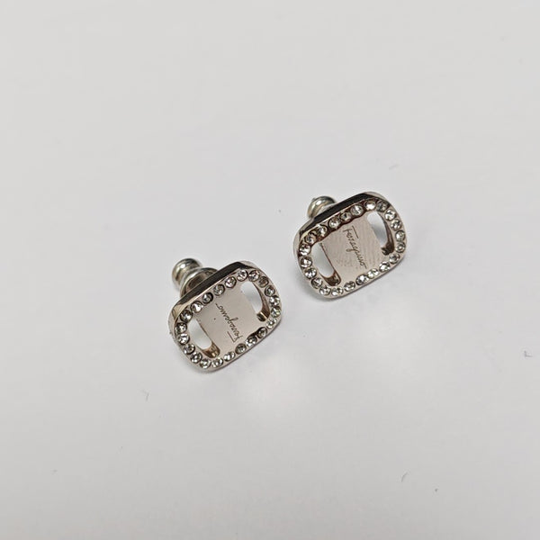 Brass Silver Stud Earrings