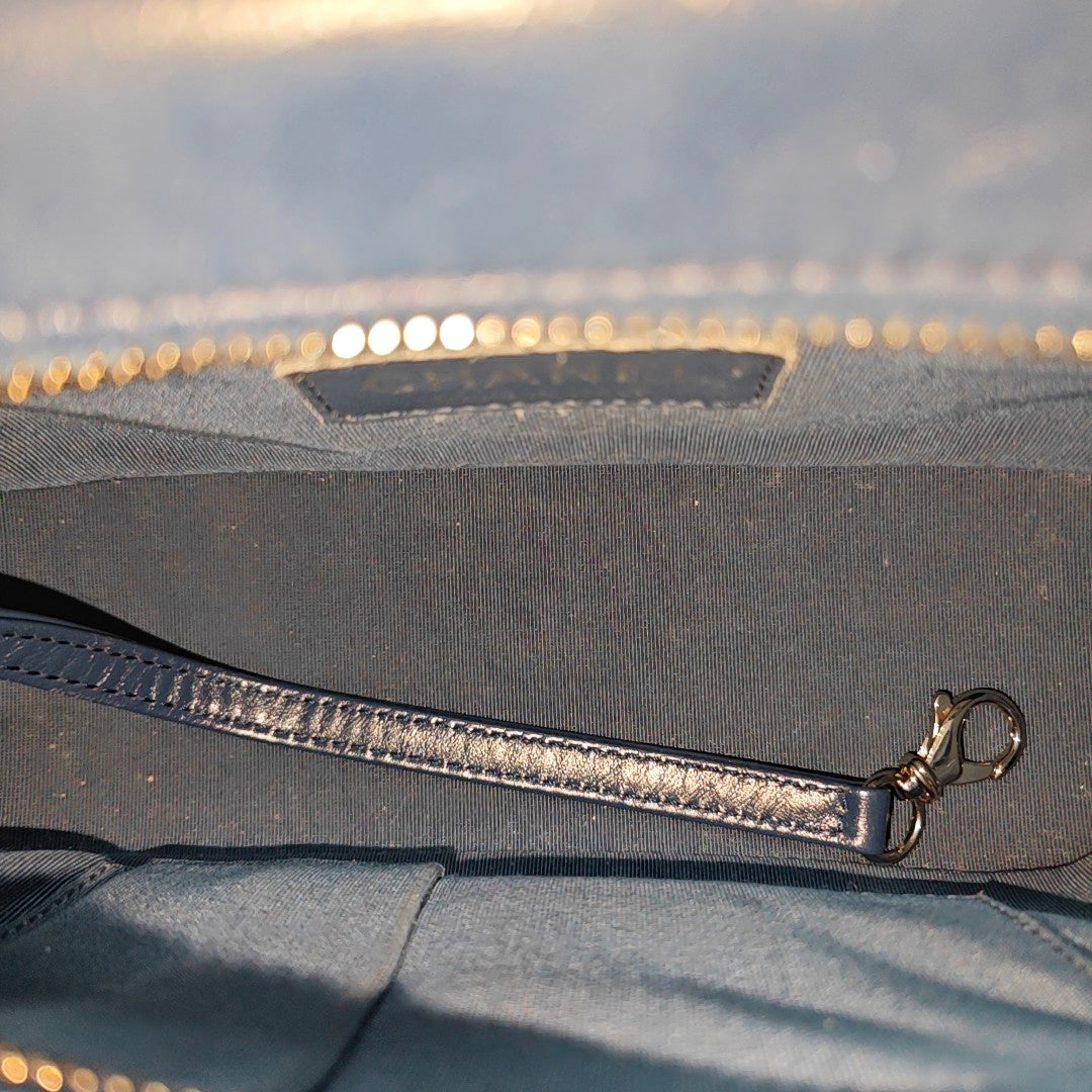 GABRIELLE Small Chevron Calfskin Blue
