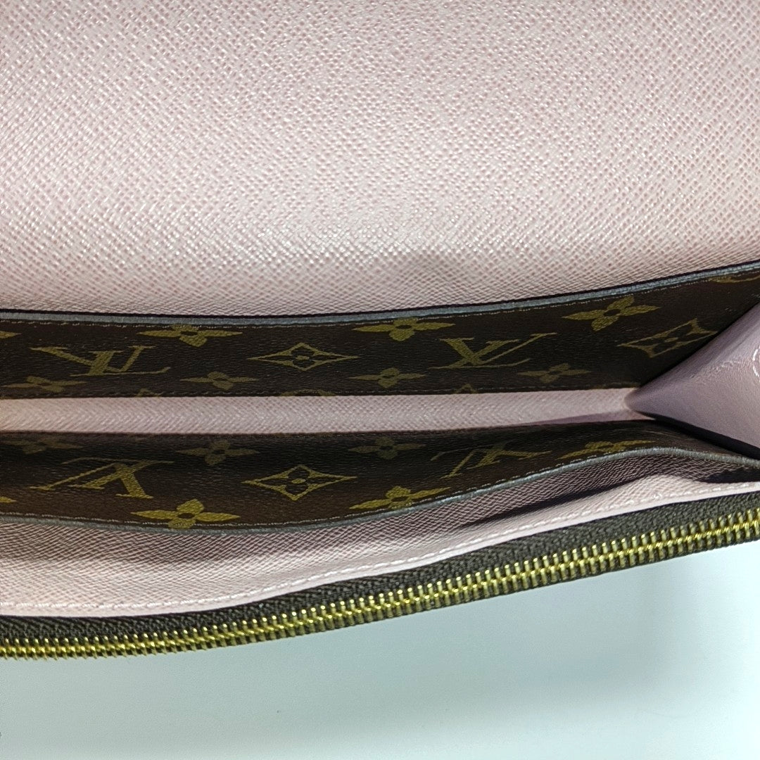 EMILIE Monogram Coated Canvas Brown Wallet