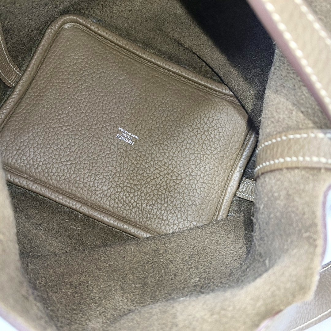 Authenticated pre-owned  Picotin Lock 18 Clemence Gray - Bucket Bag at Looply