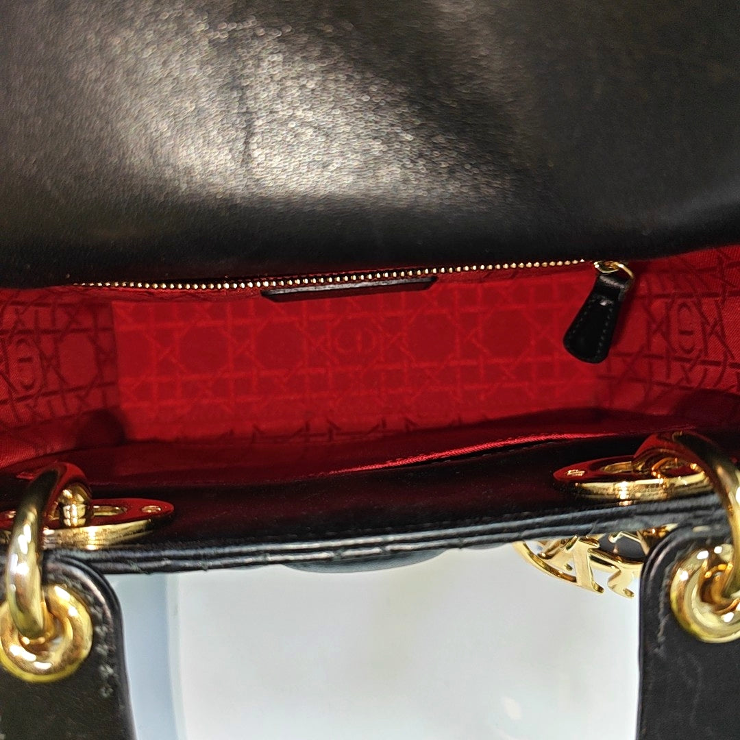 Lady Dior Small Cannage Lambskin Black