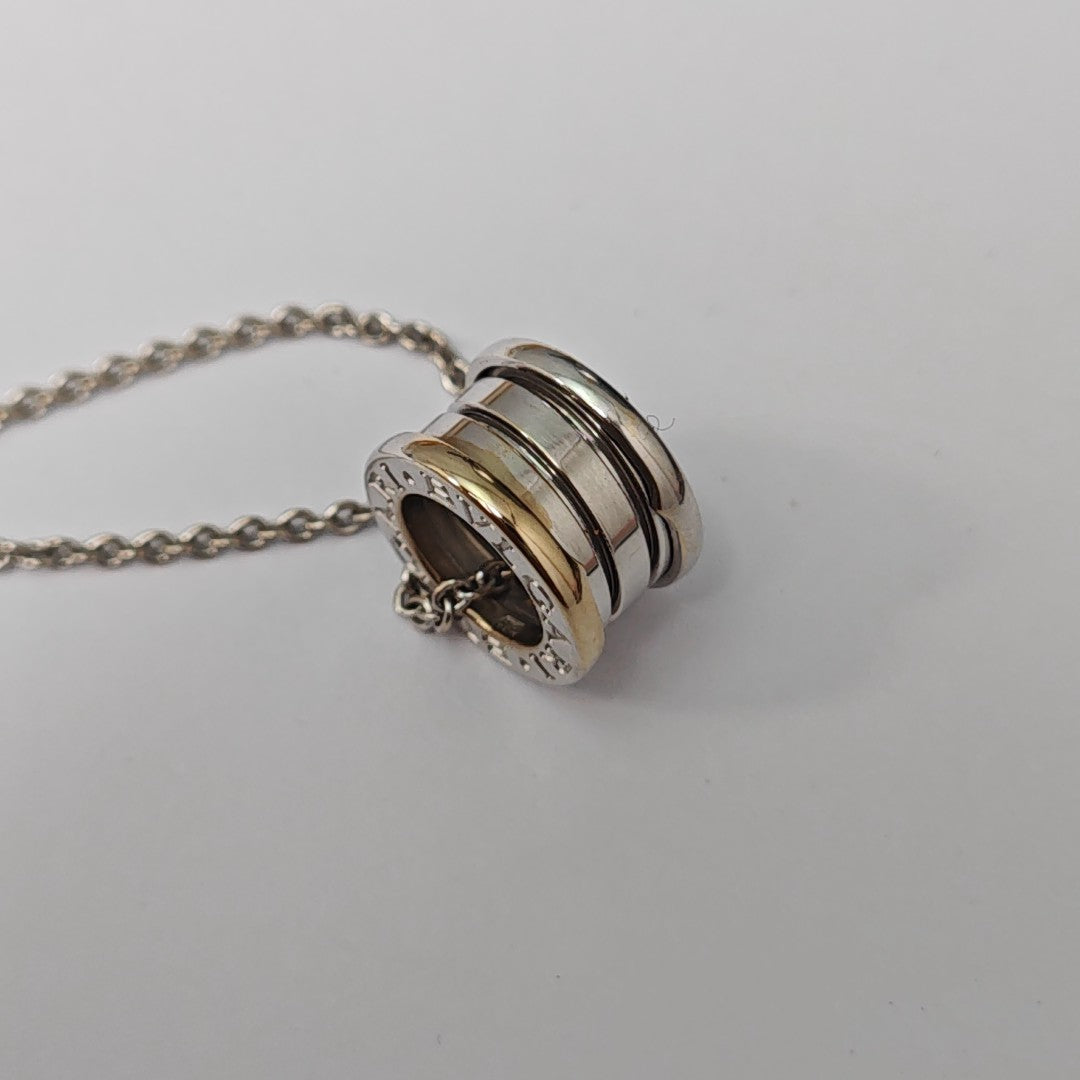 B.ZERO1 18k White Gold Silver Necklace