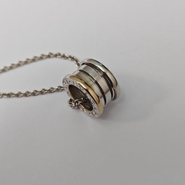 B.ZERO1 18k White Gold Silver Necklace