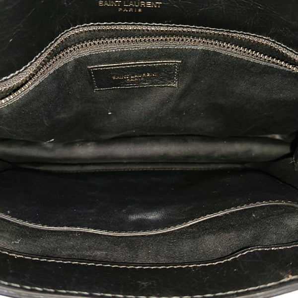 NIKI Medium Chevron Calfskin Black