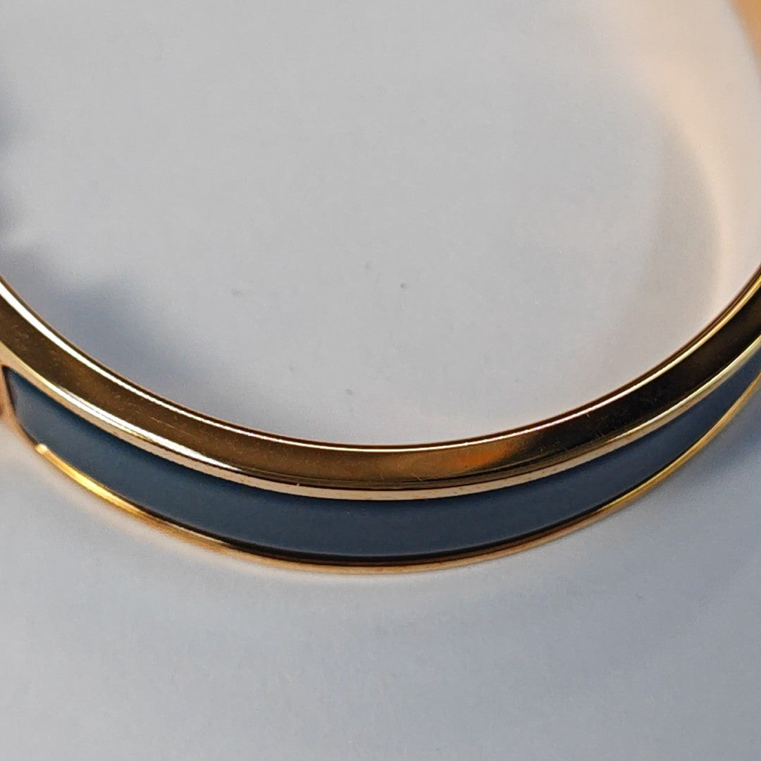 Clic H Metal Blue Bangle
