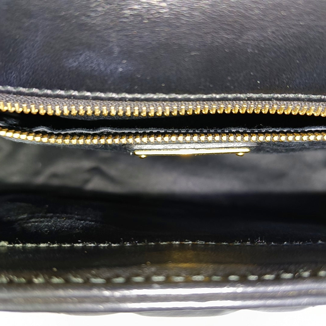 Quilted Calfskin Shoulder Bag Black