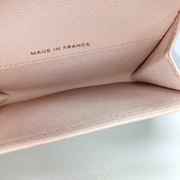 CLASSIC FLAP Quilted Grained Calfskin Pink Card Holder