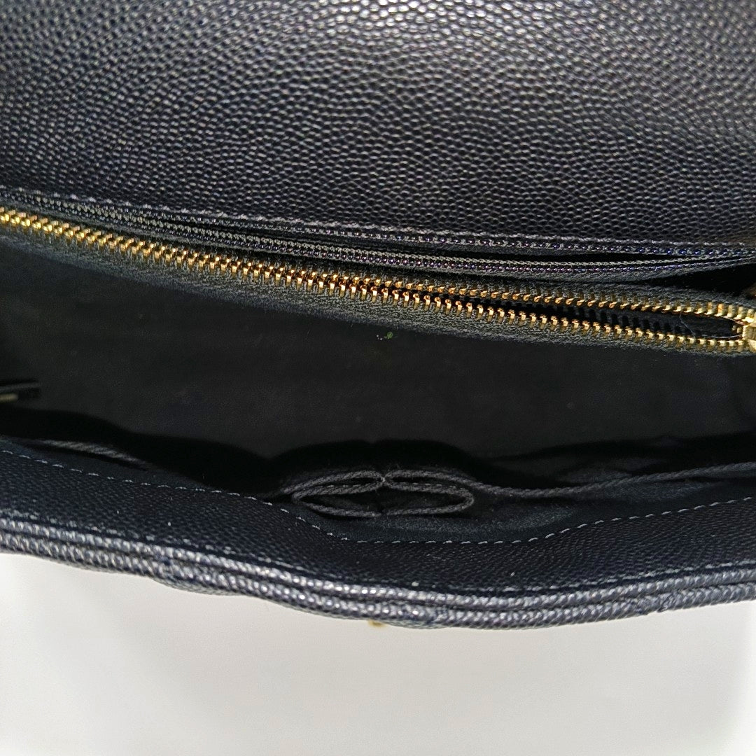 COCO HANDLE Medium Quilted Grained Calfskin Black