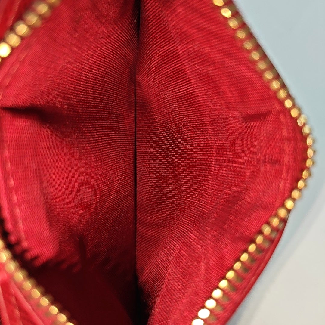 Saffiano Calfskin Card Holder Red