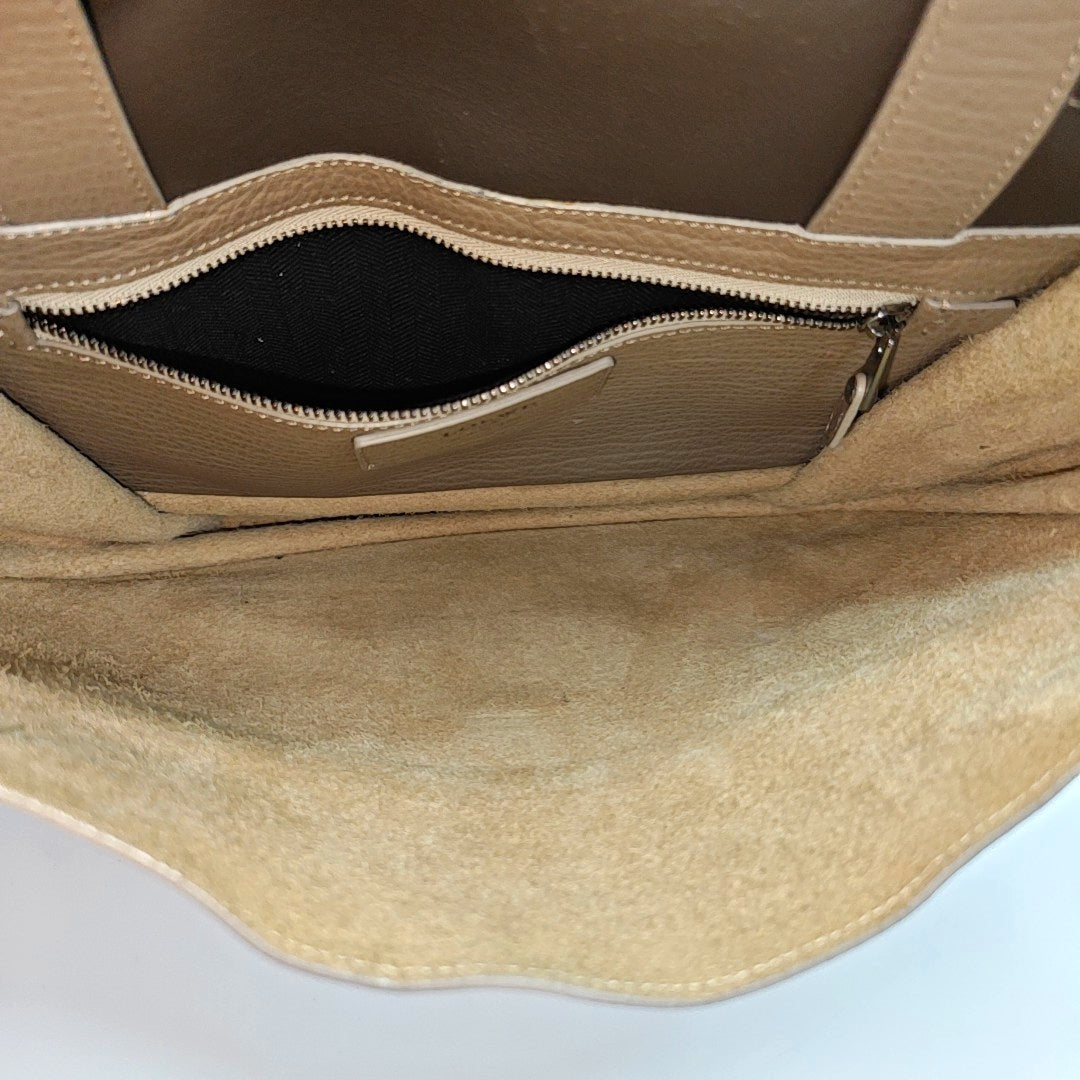 Calfskin Shoulder Bag Beige
