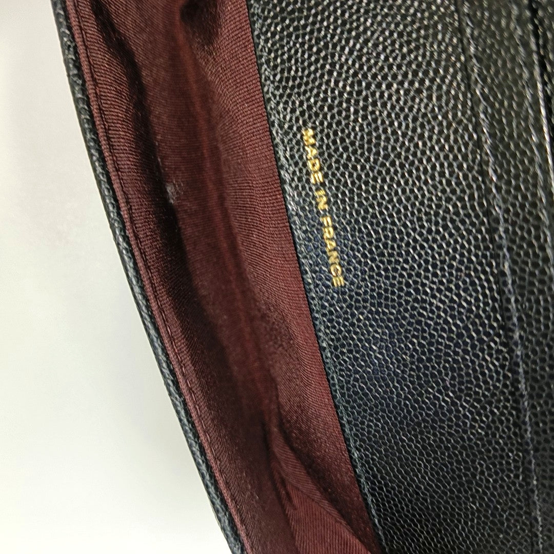 CLASSIC FLAP Super Mini Quilted Grained Calfskin Black