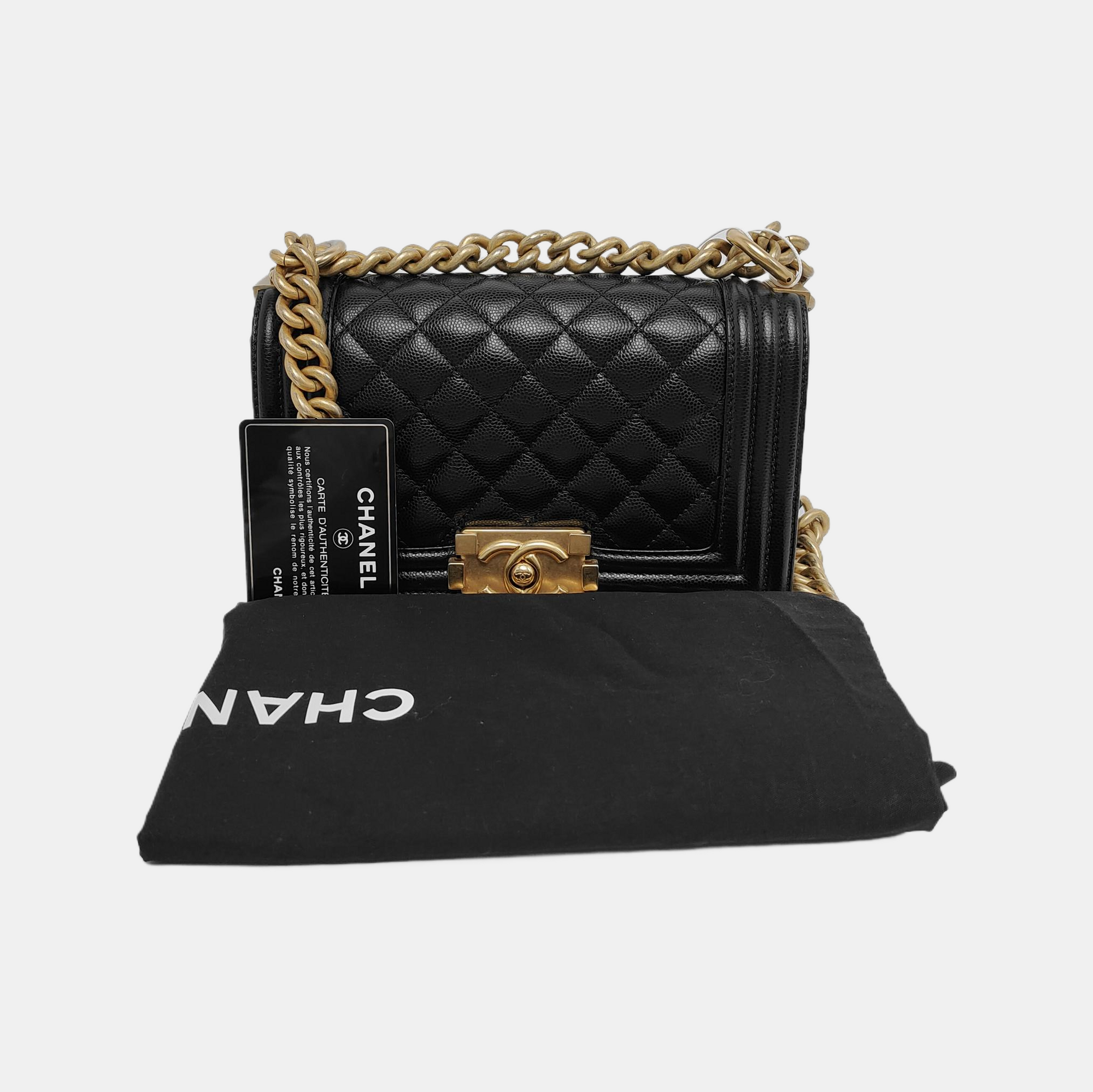 BOY CHANEL Small Quilted Calfskin Black