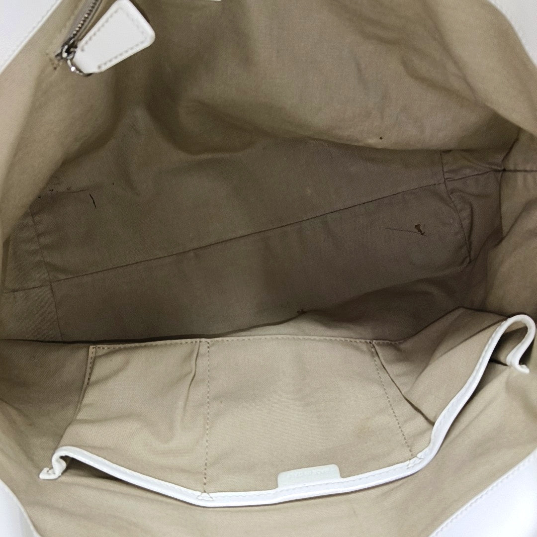 Coated Canvas Tote Bag Medium White