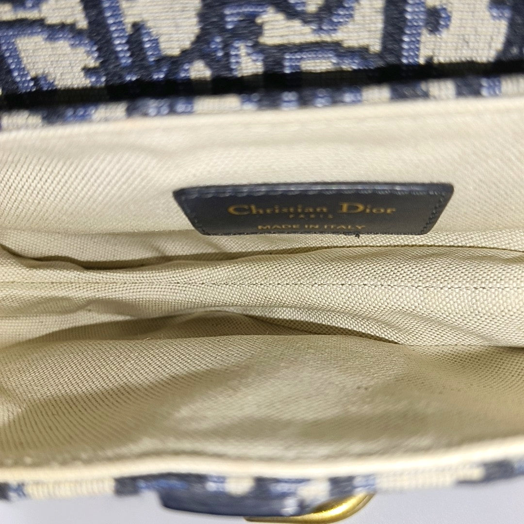 Saddle Mini Oblique Canvas Blue