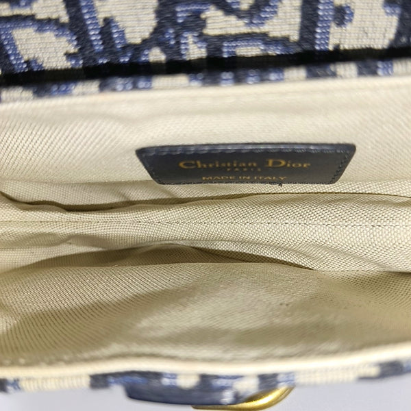 Saddle Mini Oblique Canvas Blue