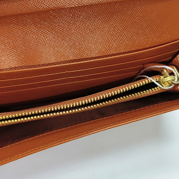 Fold Wallet Saffiano Calfskin Orange Wallet