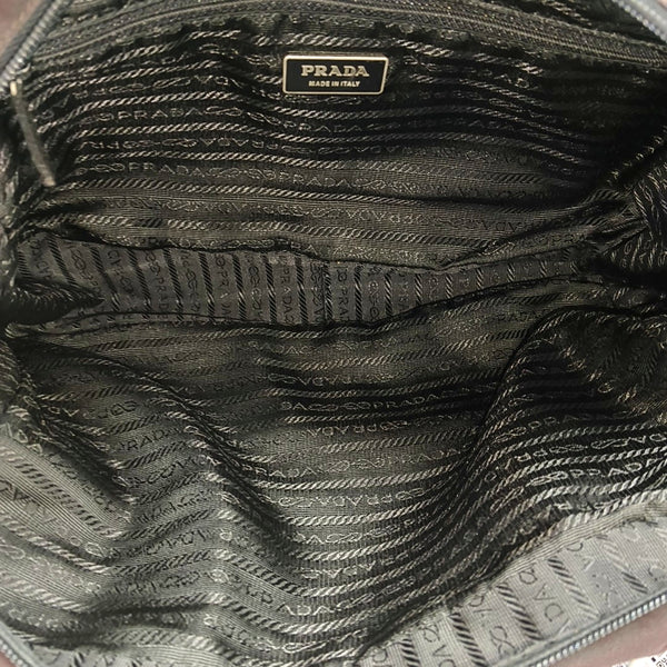 Nylon Top Handle Bag Brown