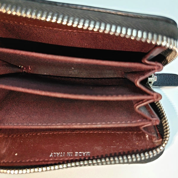 Quilted Grained Calfskin Wallet Black