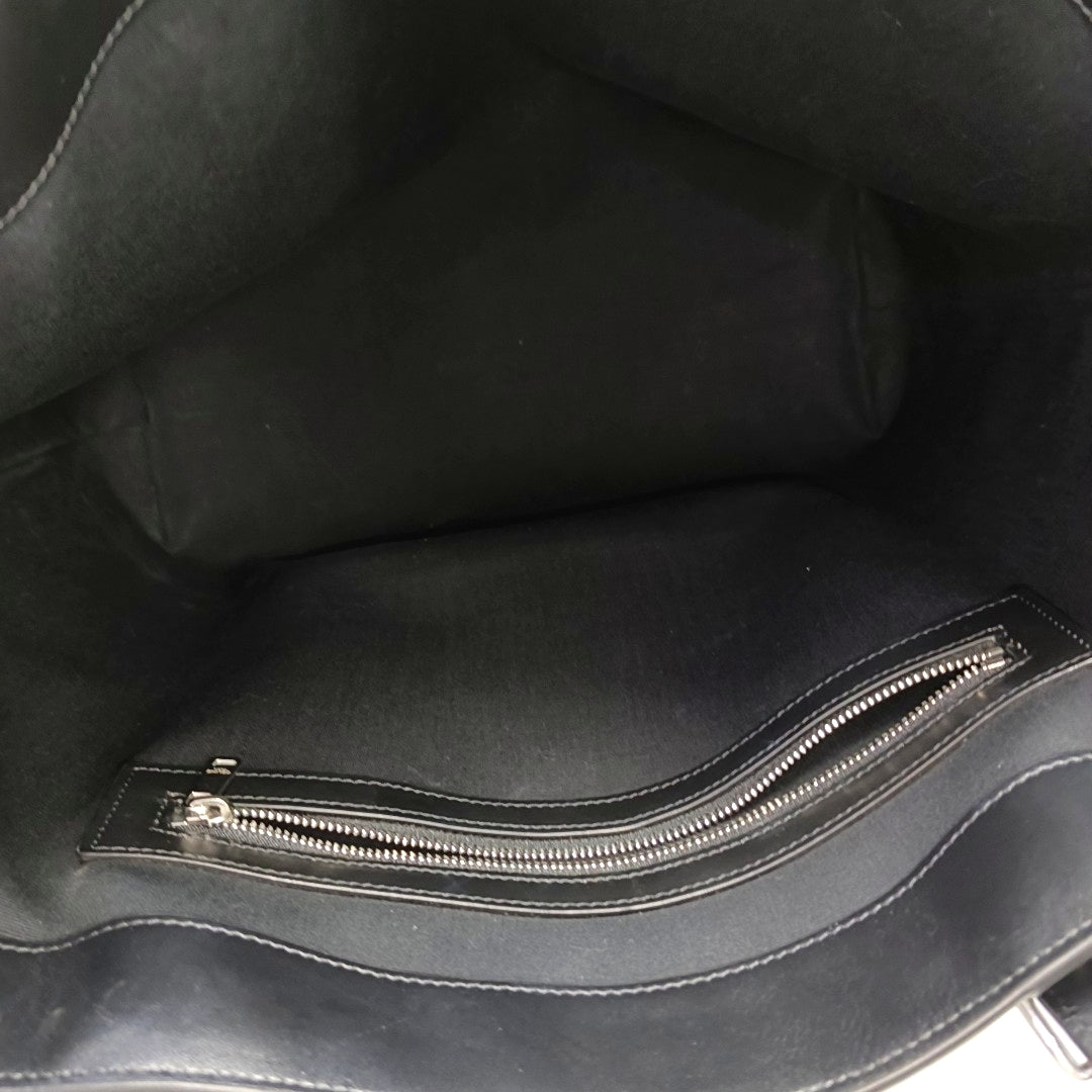 Coated Canvas Top Handle Bag Black
