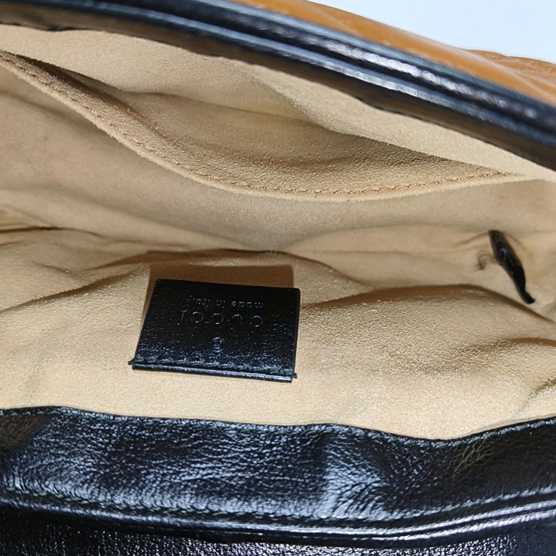 GG Marmont Mini Quilted Calfskin Brown