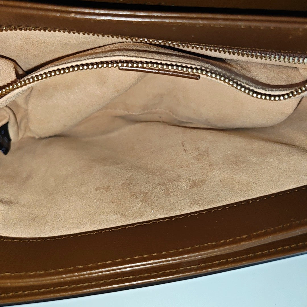 Horsebit 1955 Medium Monogram Coated Canvas Beige