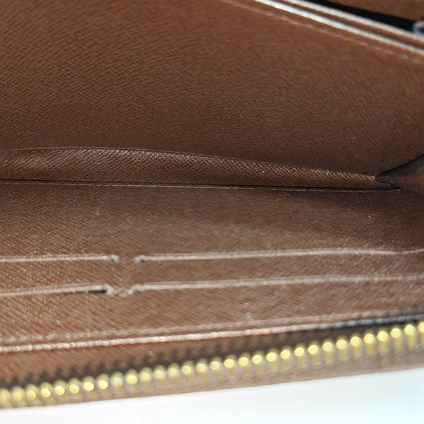 ZIPPY Damier Ebene Coated Canvas Brown Wallet