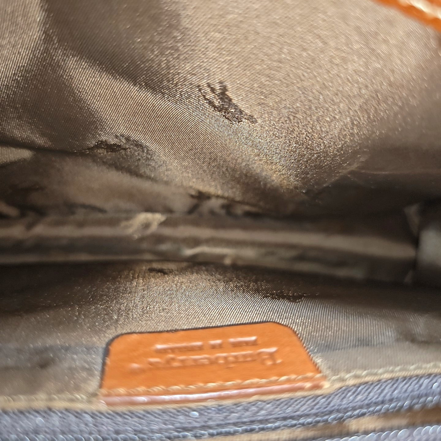 Coated Canvas Shoulder Bag Brown