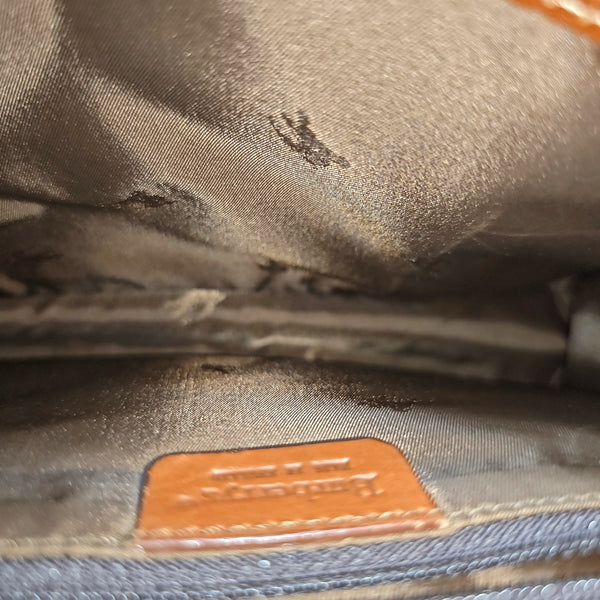 Coated Canvas Shoulder Bag Brown