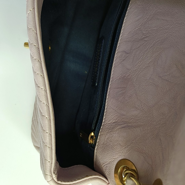 Mini Chevron, Quilted Lambskin Pink