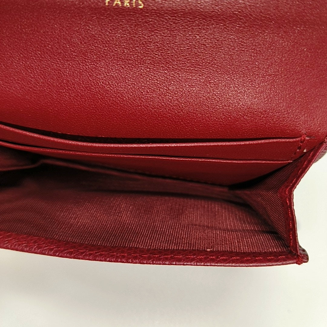 Saddle Mini Calfskin Red Card Holder