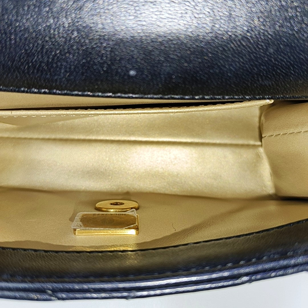 Quilted Lambskin Shoulder Bag Small Black
