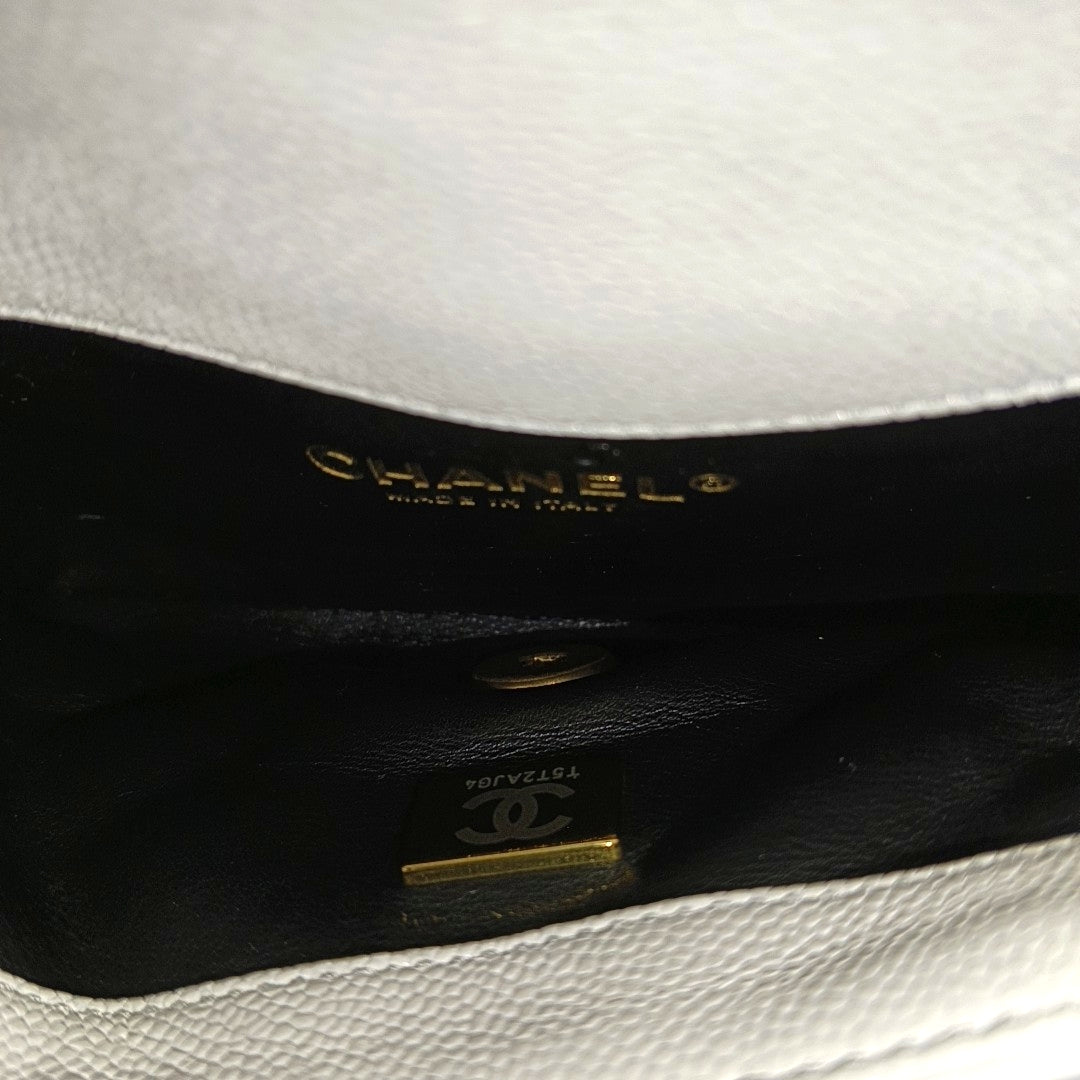 Quilted Grained Calfskin White